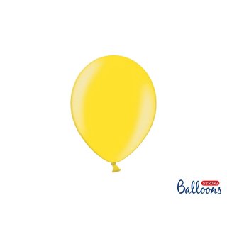 Balónek metalický, žlutý, 23 cm (zn. StrongBalloons)