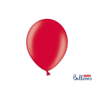 Balónek metalický, červený, 30 cm (zn. StrongBalloons)