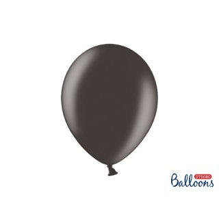 Balónek metalický, černý, 30 cm (zn. StrongBalloons)