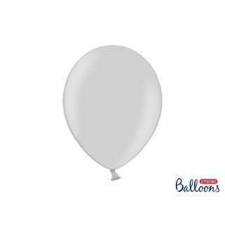 Balónek metalický, stříbrný, 30 cm (zn. StrongBalloons)