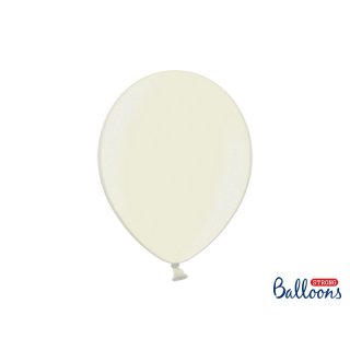 Balónek metalický, světlý krémový, 30 cm (zn. StrongBalloons)