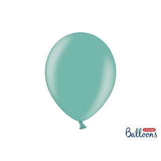 Balónek metalický, akvamarínový, 30 cm (zn. StrongBalloons)