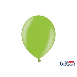 Balónek metalický, světle zelený, 30 cm (zn. StrongBalloons)