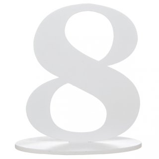 Číslice bílá "8" s podstavcem