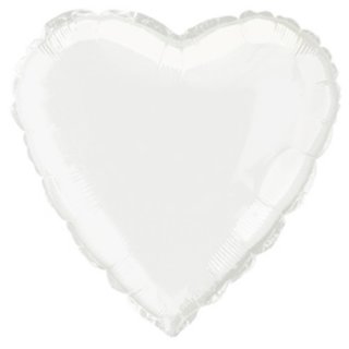 Fóliový balónek srdce 61cm,  bílé