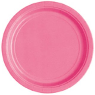 Papírový talíř kulatý, světle růžový, 22 cm