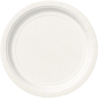 Papírový talíř kulatý, bílý, 22 cm
