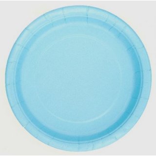 Papírový talíř kulatý, světle modrý, 22 cm