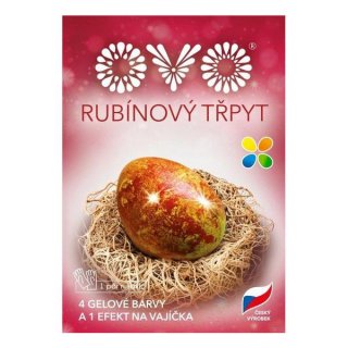 OVO barvy na vajíčka s rubínovým třpytem, 5ks