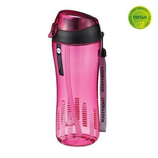 Sportovní láhev z tritanu se silikonovým brčkem, 550ml - růžová