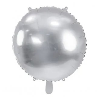 PartyDeco fóliový balónek kruh, 45 cm, stříbrný
