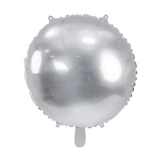 PartyDeco fóliový balónek kruh, 59 cm, stříbrný