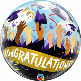Balónek "Congratulations!" / "Gratulace k promoci!", Qualatex - 56cm