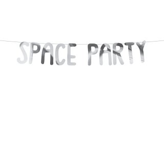 Závěsná girlanda VESMÍR "SPACE PARTY" stříbrná, délka 96 cm