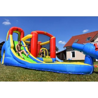 Vodní AQUA skákací hrad s bazénem, skluzavkou a skákací plochou