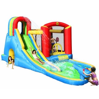 Vodní AQUA skákací hrad s bazénem, skluzavkou a skákací plochou