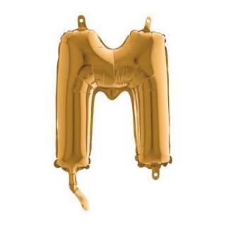 Fóliový balónek zlaté písmeno "M" - 35cm