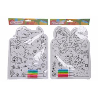Kreativní set - omalovánky + puzzle / včetně 5ks fixů
