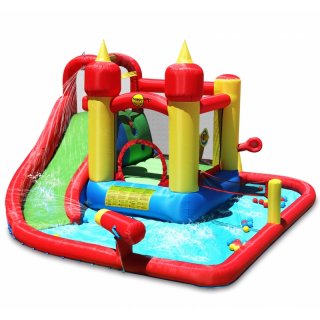 Vodní AQUA skákací hrad FUNLAND s bazénem, skluzavkou, míčky a síťkou