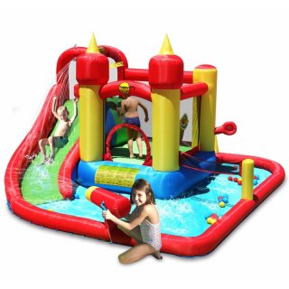 Vodní AQUA skákací hrad FUNLAND s bazénem, skluzavkou, míčky a síťkou