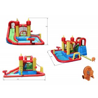 Vodní AQUA skákací hrad FUNLAND s bazénem, skluzavkou, míčky a síťkou
