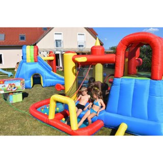 Vodní AQUA skákací hrad FUNLAND s bazénem, skluzavkou, míčky a síťkou