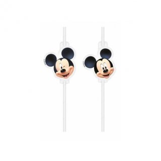 Papírová brčka Mickey Mouse, set 4 ks