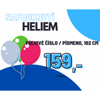 Helium - nafouknutí - velké fóliové číslo / písmeno, 102 cm