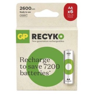 Nabíjecí baterie GP ReCyko 2600mAh AA, 6Ks