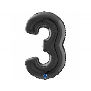 Fóliová ČÍSLICE 3, barva černá, velikost 66 cm (zn. GRABO)