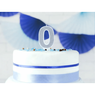 Narozeninová svíčka číslo 0, stříbrná (zn. PartyDeco)