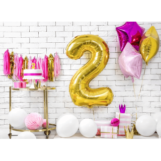 Narozeninová svíčka číslo 2, zlatá (zn. PartyDeco)