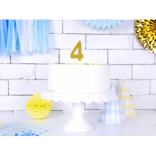 Narozeninová svíčka číslo 4, zlatá (zn. PartyDeco)