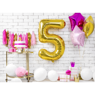 Narozeninová svíčka číslo 5, zlatá (zn. PartyDeco)