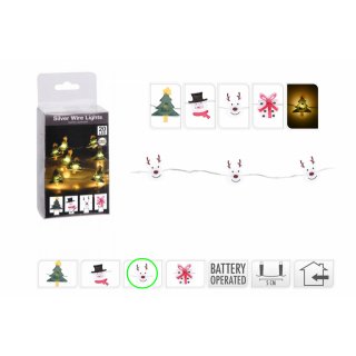 Ozdobná LED girlanda, sob, 95cm, 20LED - teplá bílá