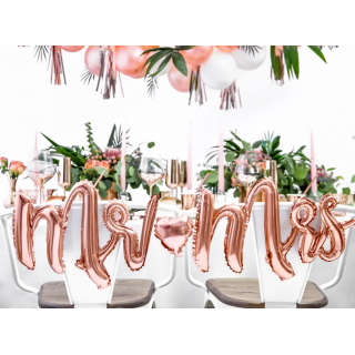Fóliový nápis z balónků - Mr a Mrs (zn. PartyDeco)