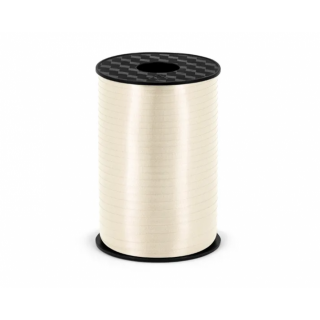 Stuha plastová, světle krémová, 0.5cm/225m (zn. PartyDeco)