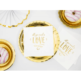 Ubrousky All you need is love, 33*33cm (zn. PartyDeco)