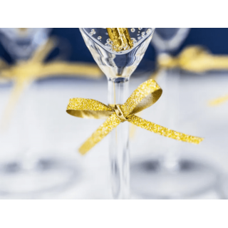 Stuha plastová na balónky, glitrová zlatá 0.5cm/225m (zn. PartyDeco)