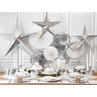 Stuha plastová na balónky, glitrovaná stříbrná, 0.5cm/225m (zn. PartyDeco)