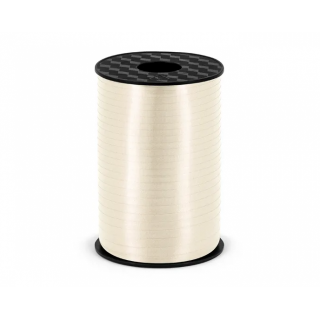 Stuha plastová, krémová, 0.5cm/225m (zn. PartyDeco)