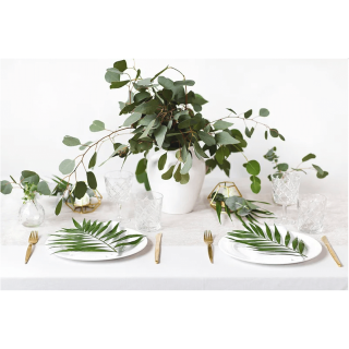 Organza, tištěná, bílá, 48cm/9m (zn. PartyDeco)