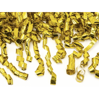 Vystřelovací konfety, zlaté spirálky, 80 cm (zn. PartyDeco)