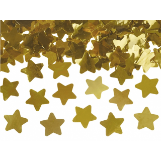 Vystřelovací konfety, zlaté, hvězdy, 80 cm (zn. PartyDeco)