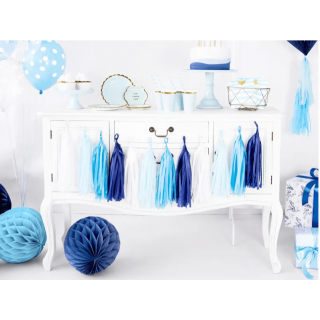 Girlanda se střapci, 30cmx1.5m, modré (zn. PartyDeco)