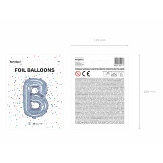 Foliový balónek písmeno B - holografický, 35cm (zn. PartyDeco)