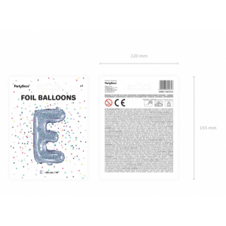 Foliový balónek písmeno E - holografický, 35cm (zn. PartyDeco)