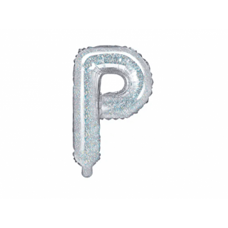 Foliový balónek písmeno P - holografický, 35cm (zn. PartyDeco)