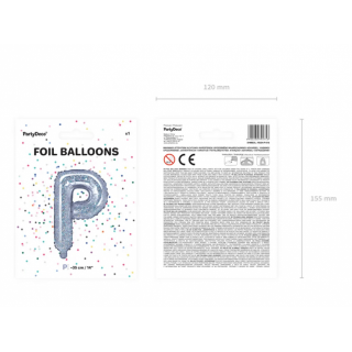 Foliový balónek písmeno P - holografický, 35cm (zn. PartyDeco)