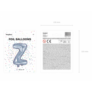 Foliový balónek písmeno Z - holografický, 35cm (zn. PartyDeco)